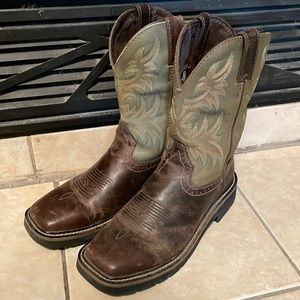 EUC JUSTIN Original Work Boots Oil Resistant sole 8D